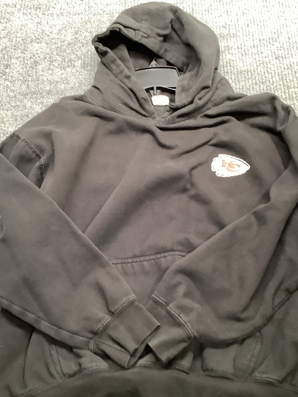 Black Hooded Sweatshirt with Team Crest